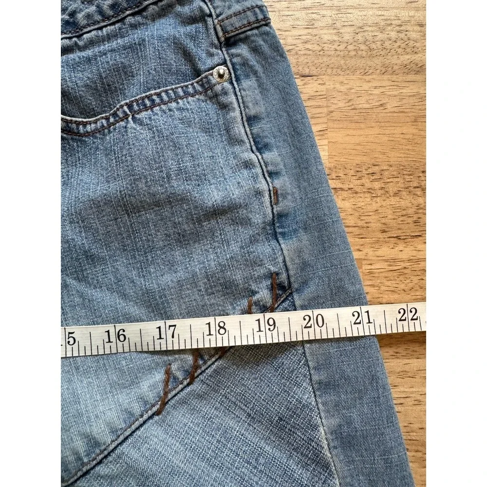 Y2K Jeans Hippie Bell Bottoms Flare Stitching Patchwork 14 Large 32 High Waist